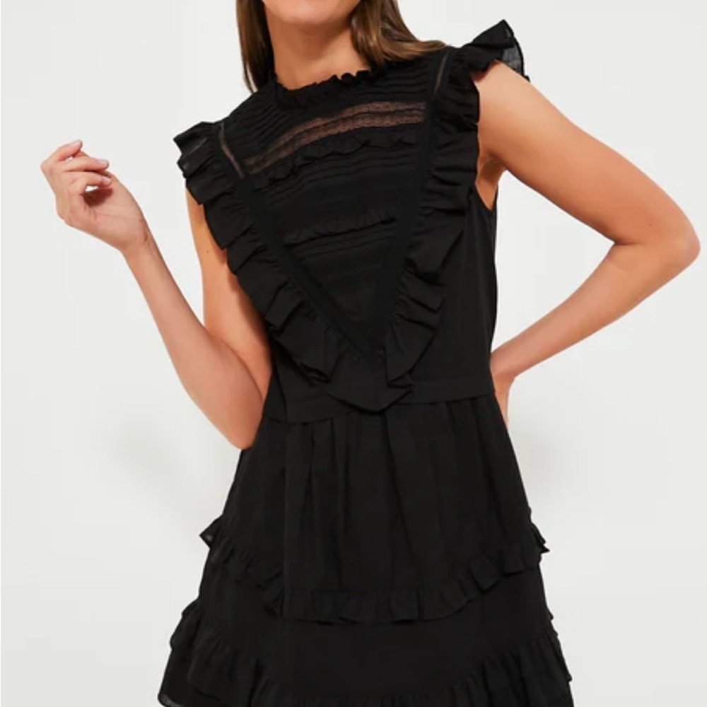 Pomander Place Black Ruffle Dress Size Medium from Tuckernut